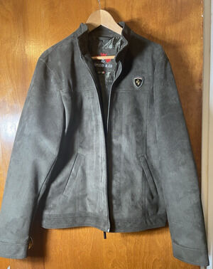 Emporio & Co. Green Suede Jacket Men's Large Made in Italy Ferrari Logo PreOwned